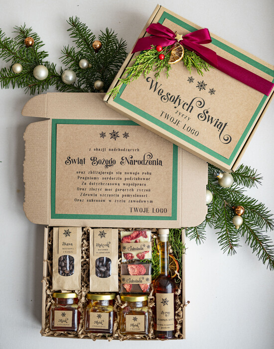 Prezenty oferta dla Firm kawa  herbata miód Miody na Prezenty na Boże Narodzenie dla klientów, bożonarodzeniowy prezent biznesowy dla firm herba 08/NaturalSr/swieta