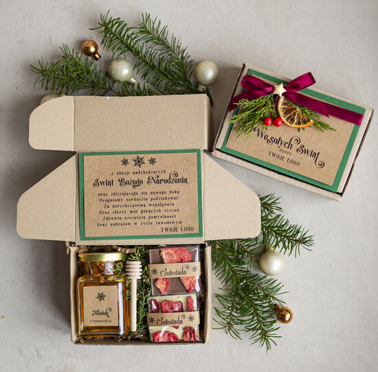 Prezenty oferta dla Firm kawa  herbata miód Drobne Prezenty na Boże Narodzenie dla klientów, bożonarodzeniowy prezent biznesowy dla firm herbata 01/NaturalMini/swieta