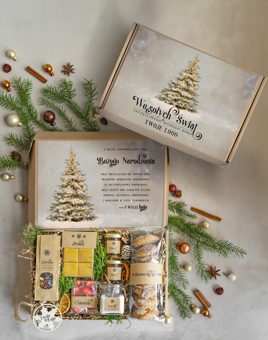 Prezenty oferta dla Firm kawa  herbata miód Prezenty dla klientów z logo firmy , prezenty biznesowe dla firm z kawą i herbatą, kosze boxy prezen 001/EkoD/swieta