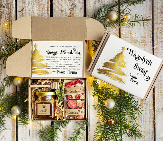 Prezenty oferta dla Firm kawa  herbata miód Drobne Prezenty na Boże Narodzenie dla klientów, bożonarodzeniowy prezent biznesowy dla firm herbata 02/EkoMini/swieta