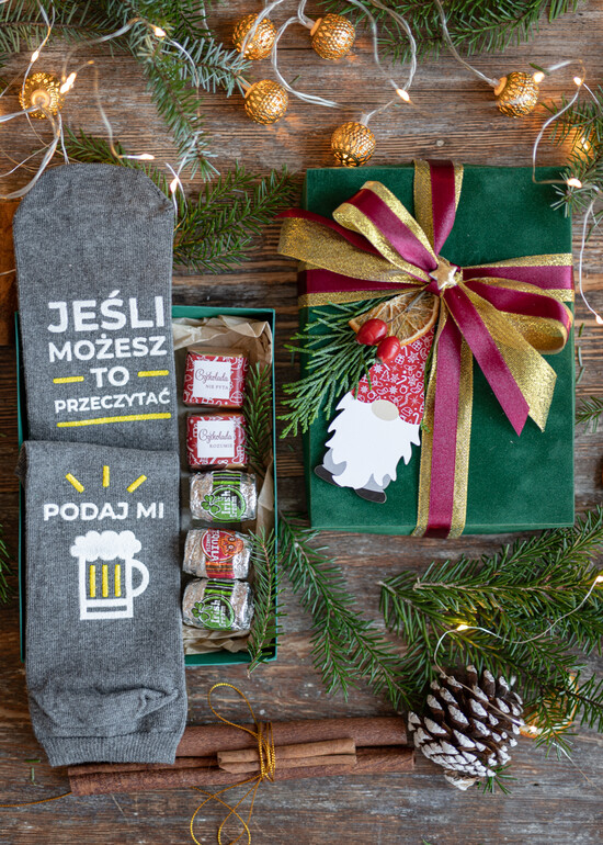 Prezenty oferta dla Firm zestawy skarpetki, koszulki z nadrukiem Prezenty świąteczne dla firm, Prezent dla pracownika śmieszne skarpetki 05/logoSwelur/swieta