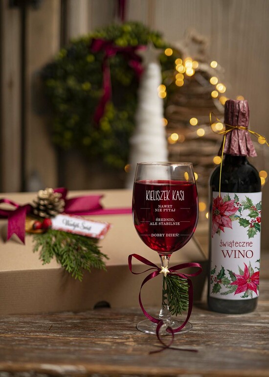 prezenty dla niej zestawy do grzańca pomysł na praktyczny prezent dla mamy pod choinkę, kieliszek z grawerem 01/KW/WNO