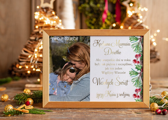 prezenty dla niej ramki z życzeniami, skarbonki gadżet pomysł na święta dla koleżanki, skarbonka z własnym tekstem 05/ramZD/ramka