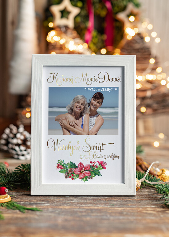 prezenty dla niej ramki z życzeniami, skarbonki fajny prezent dla przyjaciółki na święta, skarbonka z własnym tekstem 01/ramZD/ramka