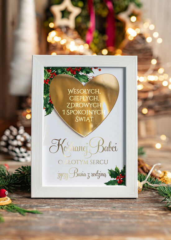 prezenty dla niej ramki z życzeniami, skarbonki fajny pomysł na prezent na święta dla koleżanki, skarbonka z własnym tekstem 01/ramSR/ramka