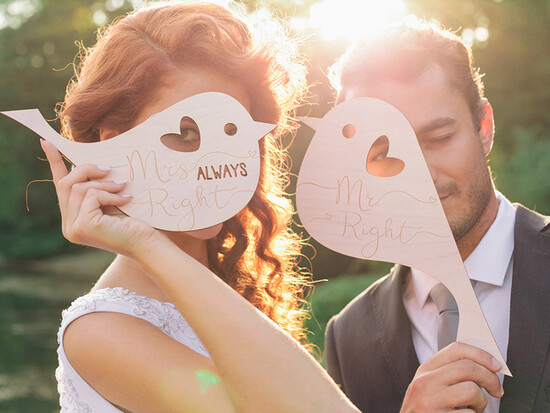 Dekoracje Sali weselnej/Dodatki do Zdjęć tabliczki z napisami  ślubne dodatki    01b/rstBIRDS/dek