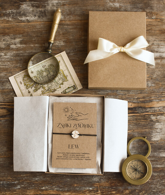 prezenty dla niej bransoletki szczęścia  Bransoletka drewniana znak zodiaku Super Pomysłna Prezent dla dziewczyny Drewniana Bransoletka Upomi 2/gwiazdy/BR