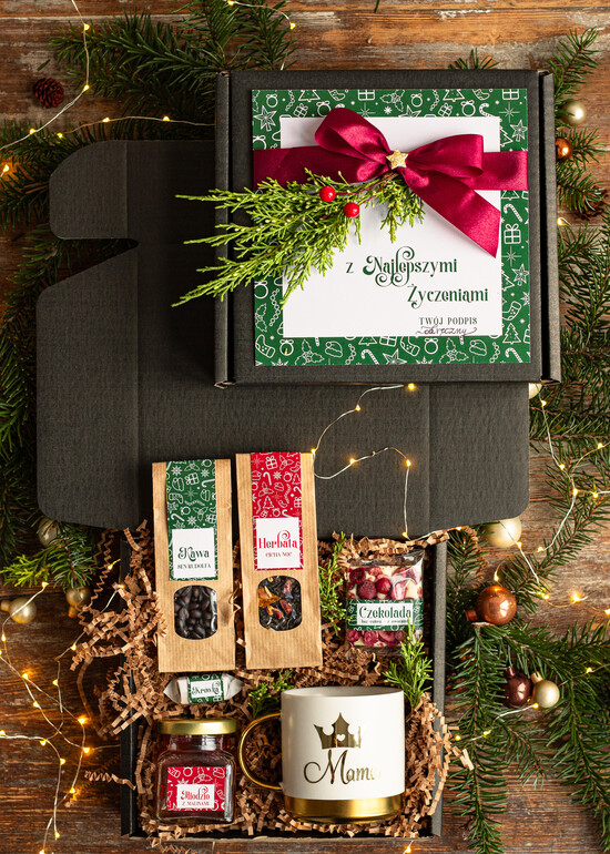 Prezenty indywidualne  zestawy z kubkiem i filiżanką Orginalny Prezent dla Mamy, pomysl na prezent dla Mamy pod choinkę, prezent na święta dla Mamy, zest 05/Kub/XmasKub