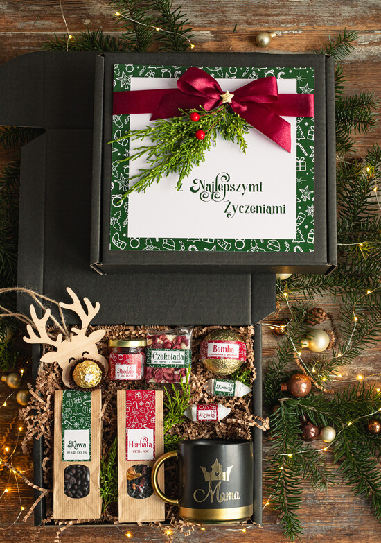 Prezenty indywidualne  zestawy z kubkiem i filiżanką super pomysły na prezenty dla Mamy, kubek z naklejką Mama, prezent dla Mamy pod choinkę, prezent dla 04/Kub/XmasKub