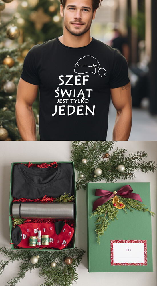 prezenty dla niego kubki termosy koszulki Kreatywny pomysl na prezent dla niego pod choinkę koszulka Tshirt z napisem świątecznym, prezent na  07/KTsw/ZswON