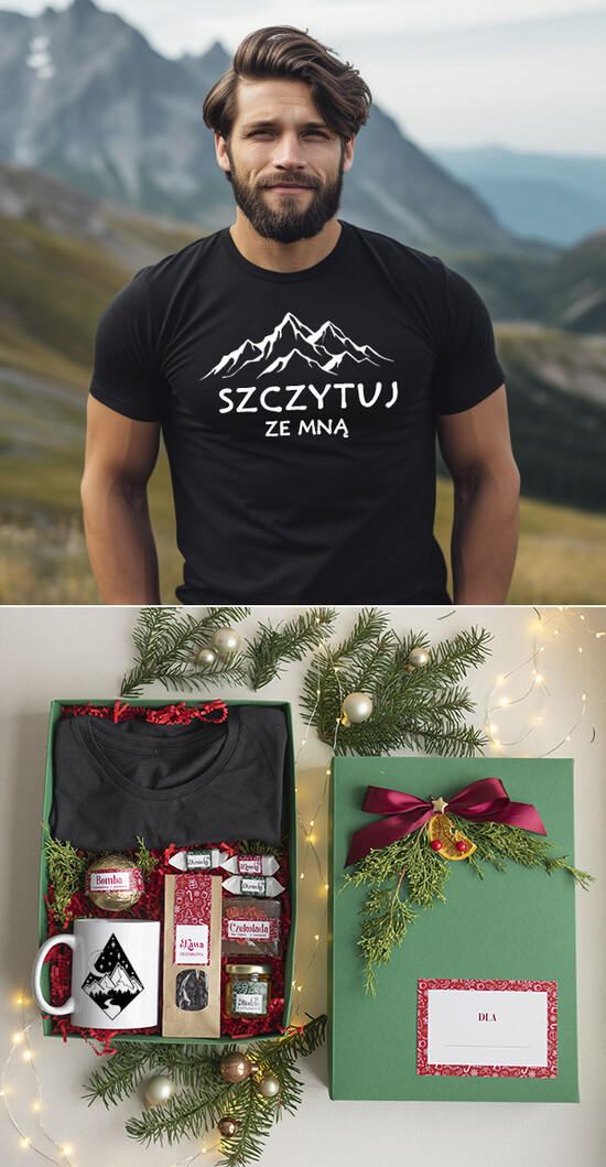 prezenty dla niego kubki termosy koszulki Prezent dla Miłośnika Gór koszulka z górami, pomysl na prezent dla niego pod choinkę, prezent na świ 05/GoryKT/ZswON