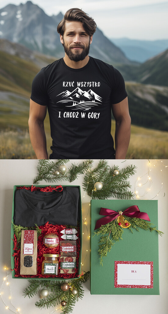 prezenty dla niego kubki termosy koszulki Prezent dla Miłośnika Gór koszulka z górami, pomysl na prezent dla niego pod choinkę, prezent na świ 02/GoryKT/ZswON