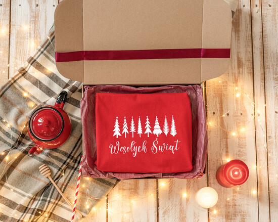 Prezenty indywidualne  koszulki świąteczna koszulka z nadrukiem, czerwona świąteczna koszulka, koszulka świąteczna z nadrukiem,  pre 03/koszZES/swieta