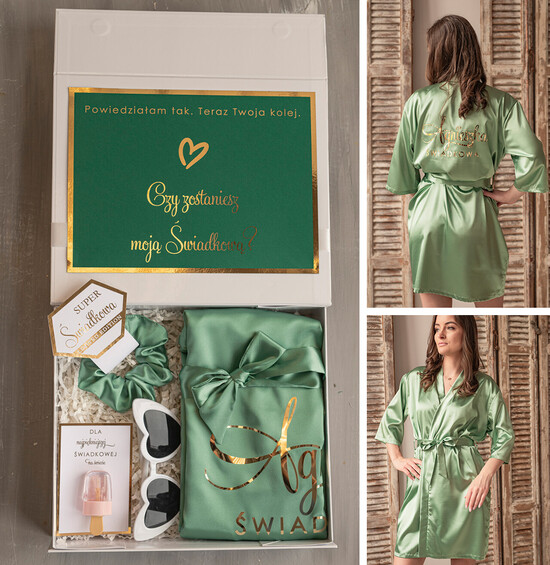 Prezenty dla świadków boxy prezentowe dla Świadkowej, prośba o świadkowanie  prezent dla świadkowej, pomysł na prezent dla świadkowej, Box prezentowy dla świadkowej z miętowym s 12/boxNowSz/swiadkowa