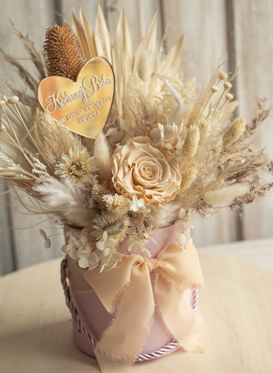 Prezenty dla Babci i Dziadka Prezenty dla Babci pomysł na prezent na dzień babci flowerbox z suszonych kwiatów, prezent urodzinowy dla babci, podzię 04/fboxT/babcia