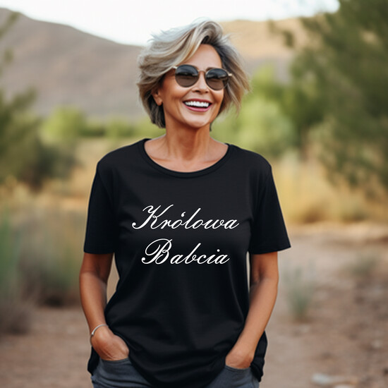 Prezenty dla Babci i Dziadka Prezenty dla Babci prezent dla babci czarna koszulka z nadrukiem, koszulka z napisami dla babci, pomysł na prezent dla  01/koszulka/babcia