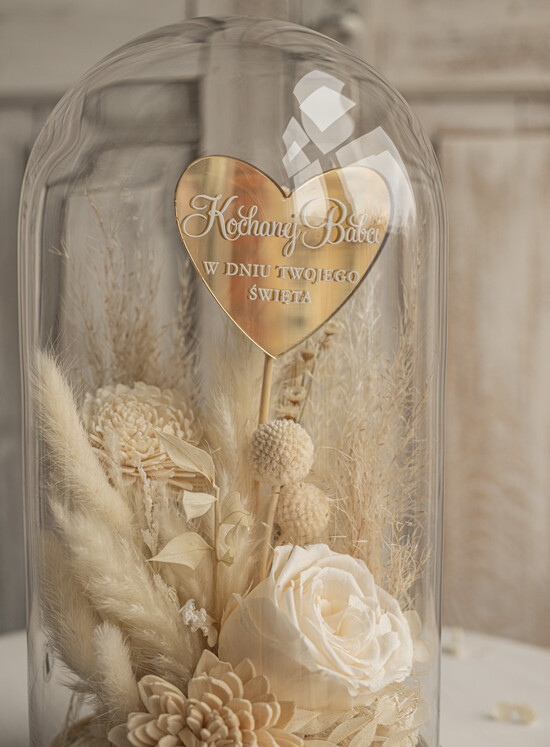 Prezenty dla Babci i Dziadka Prezenty dla Babci flowerbox, pomysł na prezent prezent dla babci kwiaty w kopule kompozycja z kwiatów suszonych wieczn 02/fboxSZ/babcia