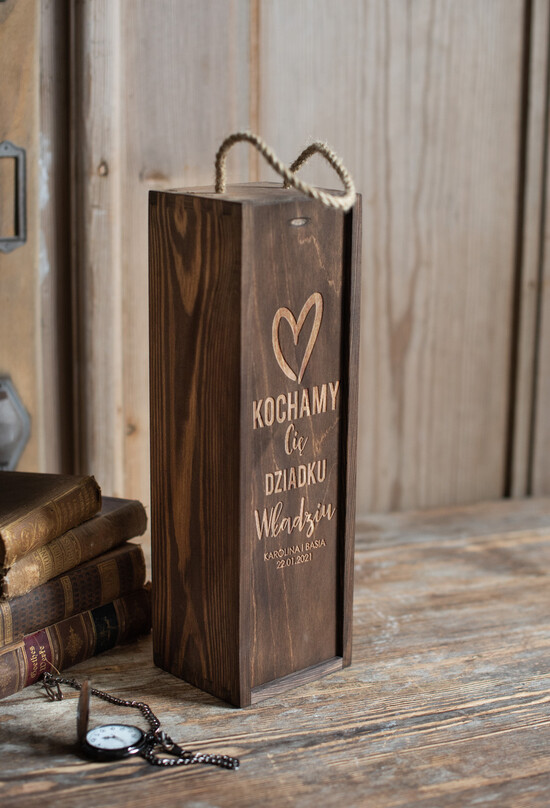 Prezenty dla Babci i Dziadka Prezenty dla Dziadka  prezent z okazji dnia Dziadka drewniana grawerowana skrzynka  01/skrzynka/dziadek