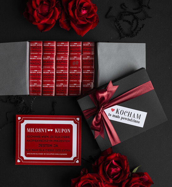 Walentynki prezent na Walentynki dla Niego czekoladowa bombonierka prezent na walentynki dla niego miłosna bombornierka kupony na walentynki dl 01/czekB/WlPezOn