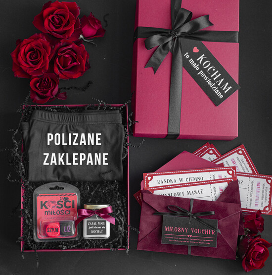 Walentynki prezent na Walentynki dla Niego Prezent z okazji Walentynek, Zestaw Prezentowy Walentynkowy dla męża, box Walentynkowy dla niego, pu 04/BoxD/WlPezOn