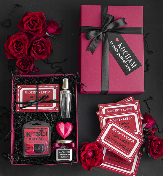 Walentynki prezent na Walentynki dla Niego Prezent z okazji Walentynek, Zestaw Prezentowy Walentynkowy dla męża, box Walentynkowy dla niego, pu 10/BoxD/WlPezOn
