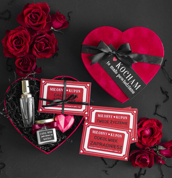 Walentynki prezent na Walentynki dla Niego Prezent z okazji Walentynek, Zestaw Prezentowy Walentynkowy dla męża, box Walentynkowy dla niego, pu 03/BoxHrt/WlPezOn