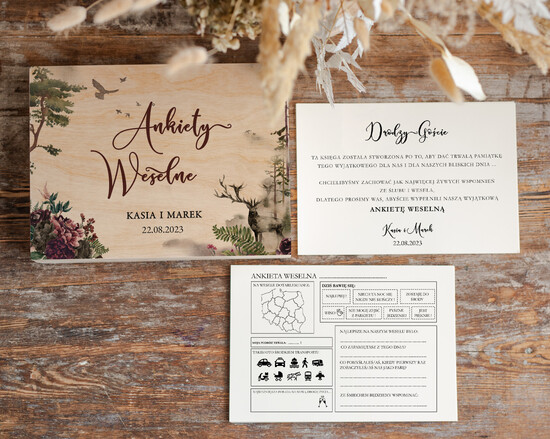 Ankiety weselne ankiety w pudełkach  ankieta weselna dla gości pamiątka ze ślubu, ankieta weselna zamknięta w drewnianym pudełku, pamiątk 02/drew/ankieta