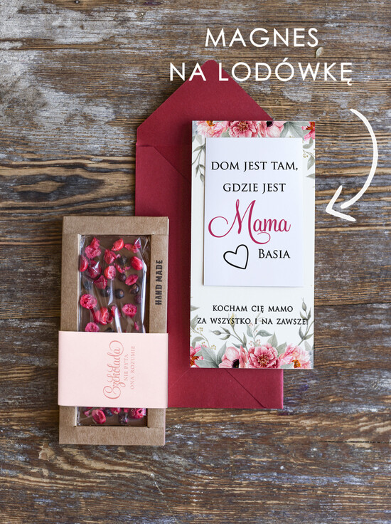 Prezenty dla Mamy kartki i magnesy na lodówkę z życzeniami  wyjątkowy prezent na dzień mamy personalizowany magnes na lodówkę  02/czekomag/DLAMAMY