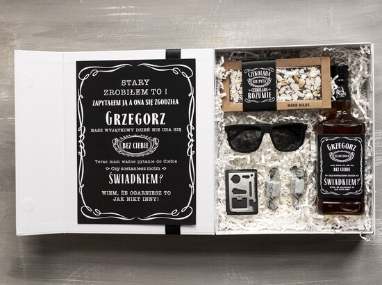 Prezenty dla świadków boxy prezentowe dla Świadka  męski zestaw dla świadka prośba o świadkowanie, fajne zestawy dla faceta na prezent, pomysł na preze 06/boxNow/swiadek