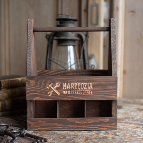 Prezenty dla Taty dzien ojca zestawy dla Taty prezent z okazji dnia ojca drewniana skrzynka na narzędzia dla taty  03/niezbędnik/DLATATY