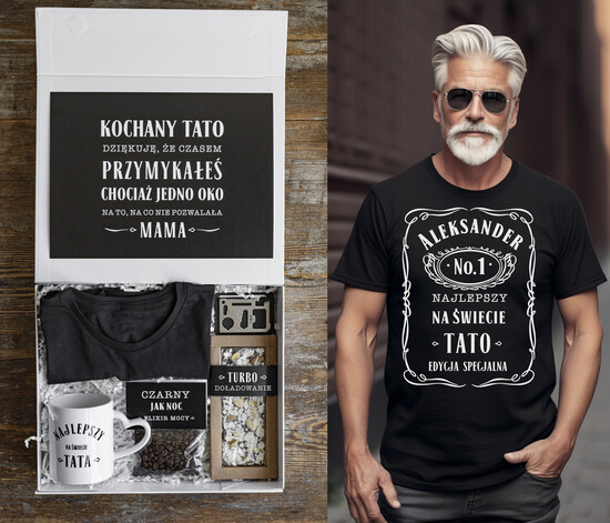 Prezenty dla Taty dzien ojca zestawy dla Taty pomysł na prezent dla Taty na urodziny, zestaw prezentowy na dzień Ojca, grawerowana szklanka, fajny 13/boxNowK/Tata