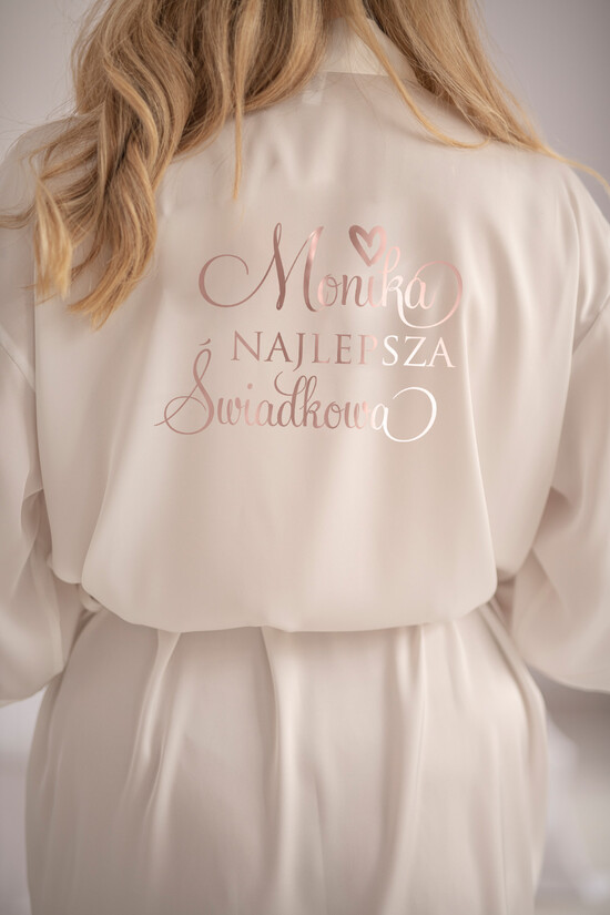 Prezenty dla świadków szlafrok dla świadkowej     Satynowy szlafrok złote napisy dedykacja dla świadkowej, czy zostaniesz moją świadkowa ? 04/SATszl/boxswiad