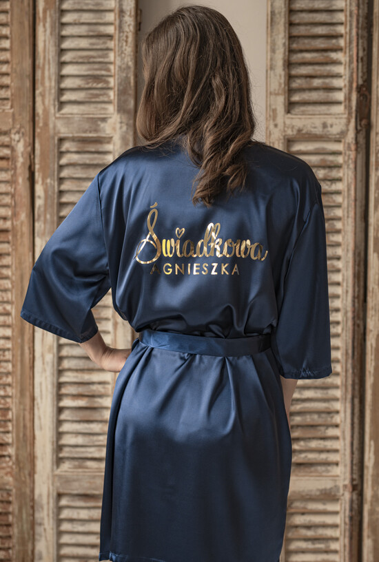 Prezenty dla świadków szlafrok dla świadkowej pomysł na pytanie czy zostaniesz moją świadkową szlafrok, satynowy szlafrok dla świadkowej, szlafrok 02/SATszlNow/swiadkowa