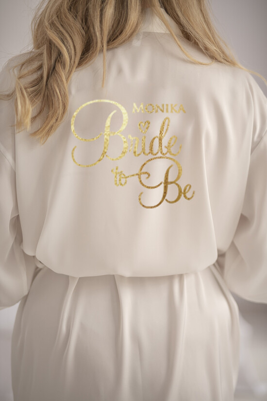 Szlafroki Ślubne z Napisami Szlafrok Ślubny dla Panny Młodej Personalizowany prezent dla Panny młodej satynowy szlafrok z imieniem Panny Młodej 07/SATszl/MPara