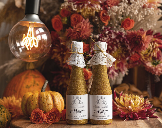 wieczór Panieński podziękowania za wieczór panieński prezenty na wieczór panieński, podziękowania za wieczór panieński brokatowy szampanik Prezenciki dla 04/szampan/WP