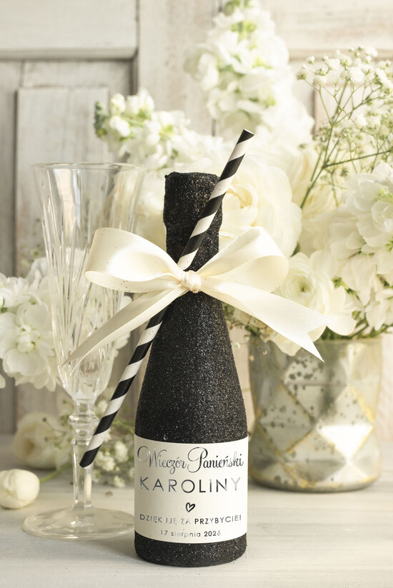 wieczór Panieński podziękowania za wieczór panieński prezenty na wieczór panieński, podziękowania za wieczór panieński brokatowy szampanik Prezenciki dla 05/szamBr/WP