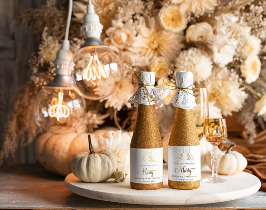 wieczór Panieński podziękowania za wieczór panieński prezenty na wieczór panieński, podziękowania za wieczór panieński brokatowy szampanik Prezenciki dla 01/szampan/WP