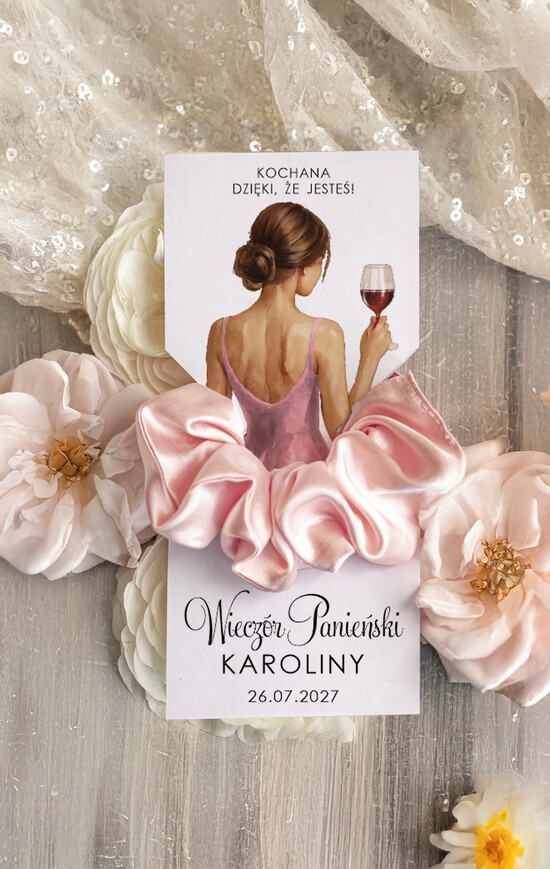 wieczór Panieński podziękowania za wieczór panieński gumka do włosów prezent na wieczór panieński, Scrunchies podziękowania za wieczór panieński, upomine 05/froSuknia/WP