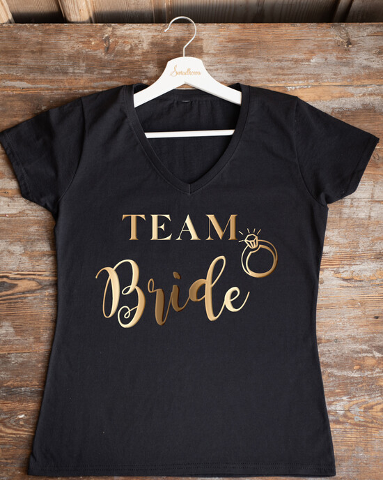 Prezenty dla Panny Młodej  Koszulka na Wieczór panieński  Koszulka z Napisem na Wieczór Panieński T-shirt Prezent dla Świadkowej Team Bride  03/glam/KOszDWP