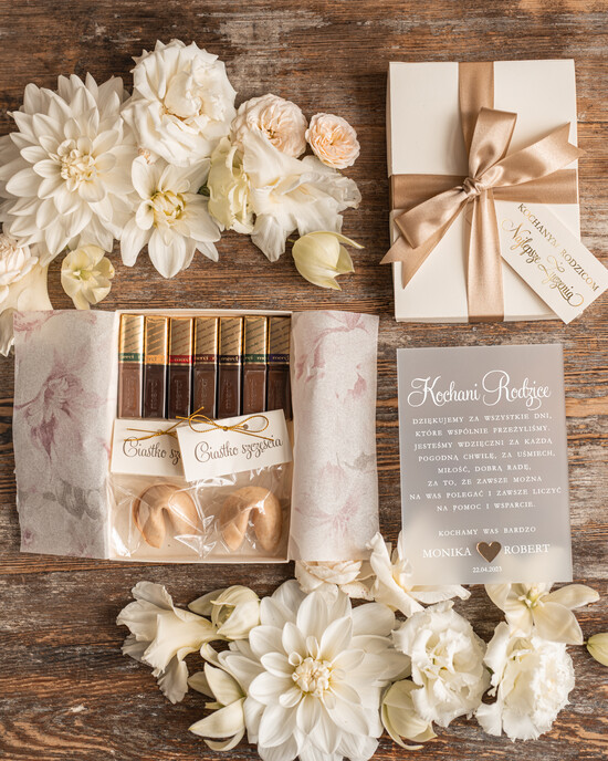 Prezenty, Podziękowania dla Rodziców zestawy słodkości, pudełka na prezenty  prezenty dla rodziców na ślub podziekowania 02/boxM/Rodzice