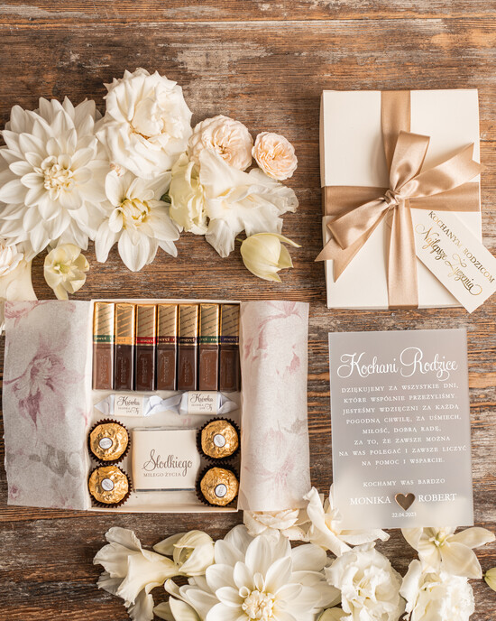 Prezenty, Podziękowania dla Rodziców zestawy słodkości, pudełka na prezenty  prezenty dla rodziców na podziekowanie 03/boxM/Rodzice