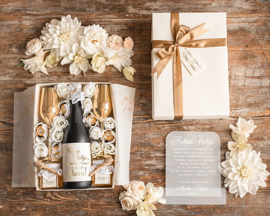 Prezenty, Podziękowania dla Rodziców zestawy prezentowe do wina i szampana  podziękowania dla rodziców na weselu, prezenty dla Rodziców dla Pary Młodej, fajne pomysły na prezen 01/BOXzlkielD/Rodzice