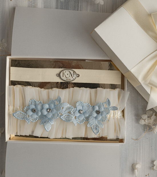 Panna Młoda  podwiązki ślubne tiulowa podwiązka dla Panny Młodej, podwiązki dla Panny Młodej z ozdobnymi kamieniami, dwie podwiązk 31/PDW/PannaMłoda