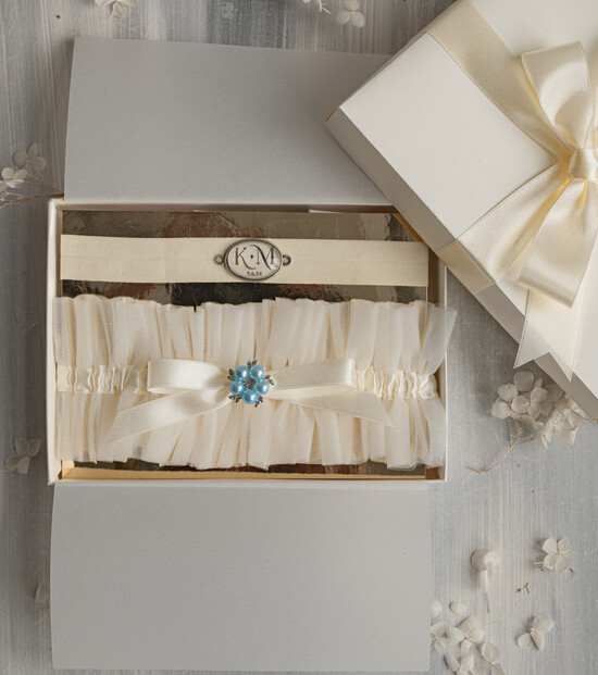 Panna Młoda  podwiązki ślubne tiulowa podwiązka dla Panny Młodej, podwiązki dla Panny Młodej z ozdobnymi kamieniami, dwie podwiązk 29/PDW/PannaMłoda