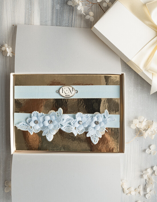 Panna Młoda  podwiązki ślubne niebieska podwiązka dla Panny Młodej, podwiązki dla Panny Młodej, dwie podwiązki ślubne, podwiązki d 26/PDW/PannaMłoda