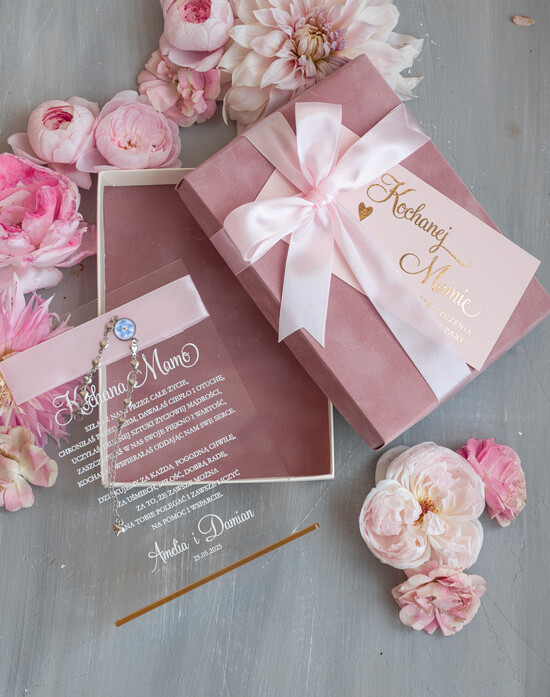 Prezenty, Podziękowania dla Mamy  pudełka na prezenty, słodkości, bransoletki  Elegancki prezent dla Mamy, bransoletka z niezapominajką, wyjątkowy prezent na podziękowanie dla Mam 01/BR/Mama