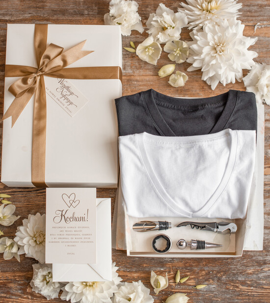  Prezenty dla Młodej Pary  zestawy koszulki z nadrukiem Śmieszne koszulki dla Nowożeńców, pomysł na prezent ślubny dla Pary Młodej   13/KOSZboxD/ParaMloda