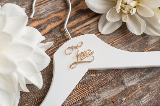 Panna Młoda  wieszaki biały wieszak dla Panny Młodej z napisem Żona  02/wieszak/PannaMloda