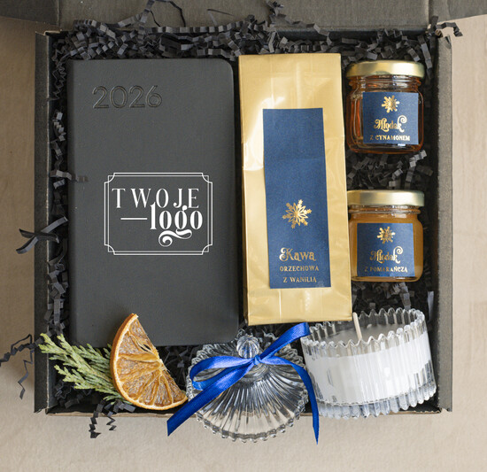 Prezenty oferta dla Firm kalendarze  Prezenty świąteczne dla klientów zestaw z kalendarzem, Upominek biznesowy terminarz z Logo firmy , P 02/TreminarzMNm/minibox