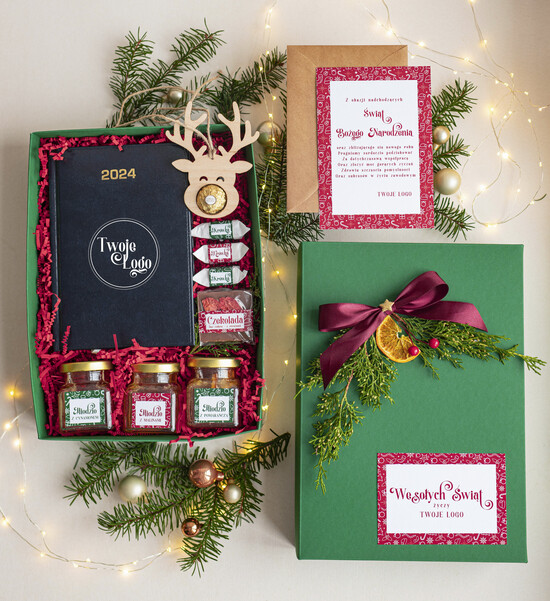 Prezenty oferta dla Firm kalendarze  Prezenty świąteczne dla klientów zestaw z kalendarzem A5, Upominek biznesowy Terminarz dzienny z Log 02/kalendarzD/swieta